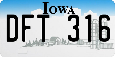 IA license plate DFT316