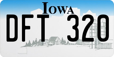 IA license plate DFT320