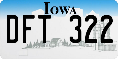 IA license plate DFT322