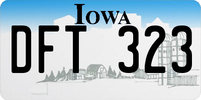 IA license plate DFT323