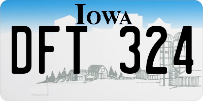 IA license plate DFT324
