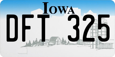 IA license plate DFT325