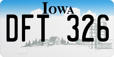 IA license plate DFT326