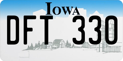 IA license plate DFT330