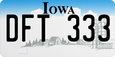 IA license plate DFT333