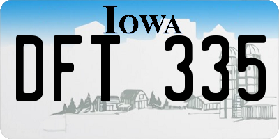 IA license plate DFT335