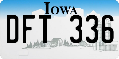 IA license plate DFT336