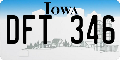 IA license plate DFT346