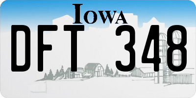 IA license plate DFT348