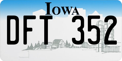 IA license plate DFT352