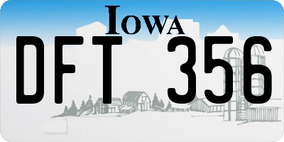 IA license plate DFT356