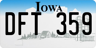 IA license plate DFT359