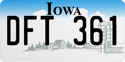 IA license plate DFT361