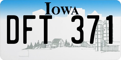 IA license plate DFT371