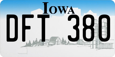 IA license plate DFT380