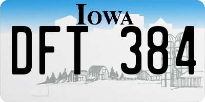 IA license plate DFT384
