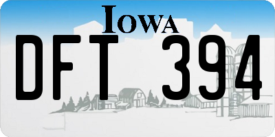 IA license plate DFT394