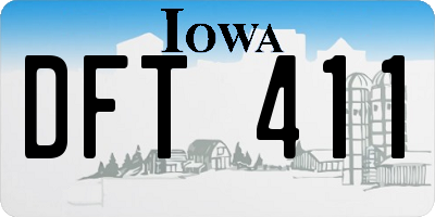 IA license plate DFT411