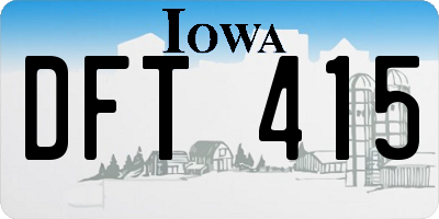 IA license plate DFT415