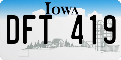 IA license plate DFT419