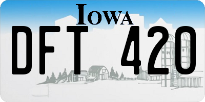IA license plate DFT420