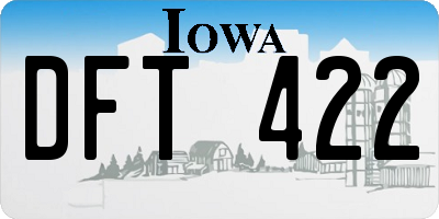IA license plate DFT422
