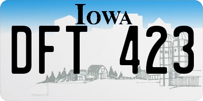 IA license plate DFT423