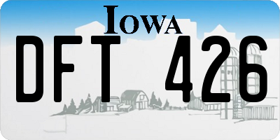 IA license plate DFT426