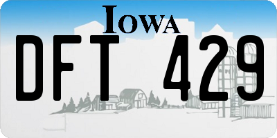 IA license plate DFT429