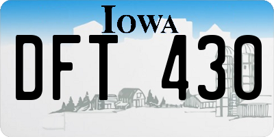 IA license plate DFT430