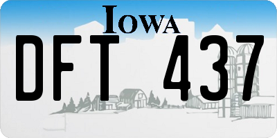 IA license plate DFT437