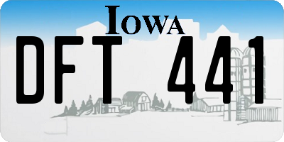 IA license plate DFT441