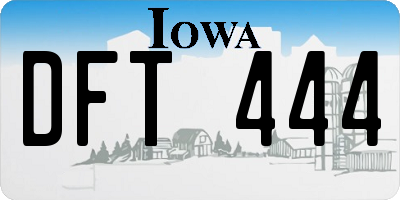 IA license plate DFT444
