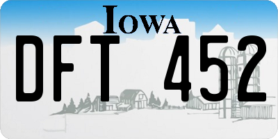 IA license plate DFT452
