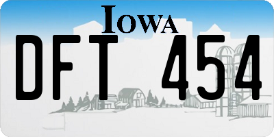 IA license plate DFT454