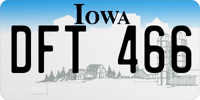 IA license plate DFT466