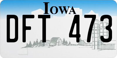 IA license plate DFT473