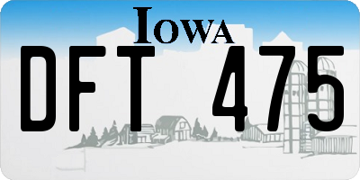IA license plate DFT475