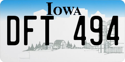 IA license plate DFT494
