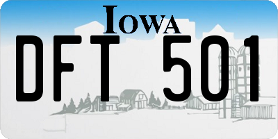 IA license plate DFT501
