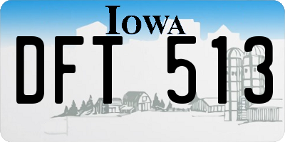 IA license plate DFT513