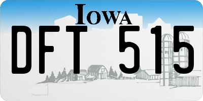 IA license plate DFT515