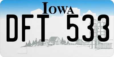 IA license plate DFT533