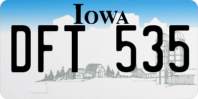 IA license plate DFT535