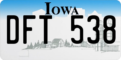 IA license plate DFT538