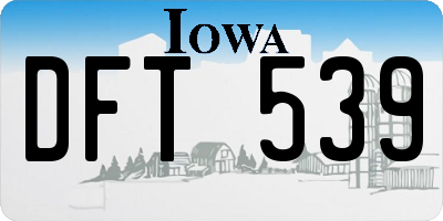 IA license plate DFT539
