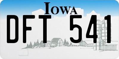 IA license plate DFT541