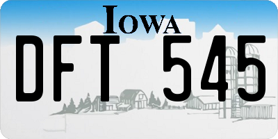 IA license plate DFT545