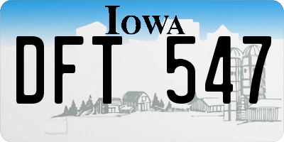 IA license plate DFT547