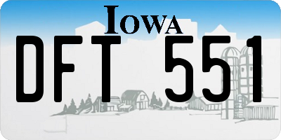IA license plate DFT551